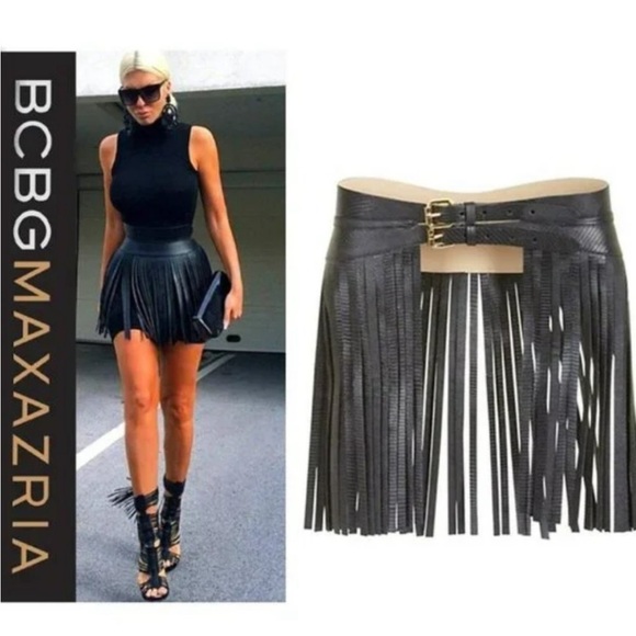 BCBGMAXAZRIA Fringe Nude Belt Size S main image 13